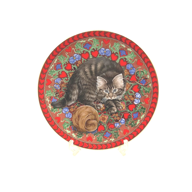 エインズレイ レズリー・アン・アイボリー猫の絵皿 Meet My Kittens 2月ラスキンの画像
