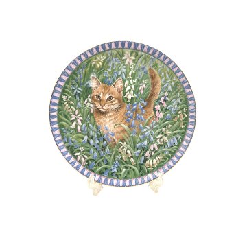 エインズレイ レズリー・アン・アイボリー猫の絵皿 Meet My Kittens 3月スピロの画像