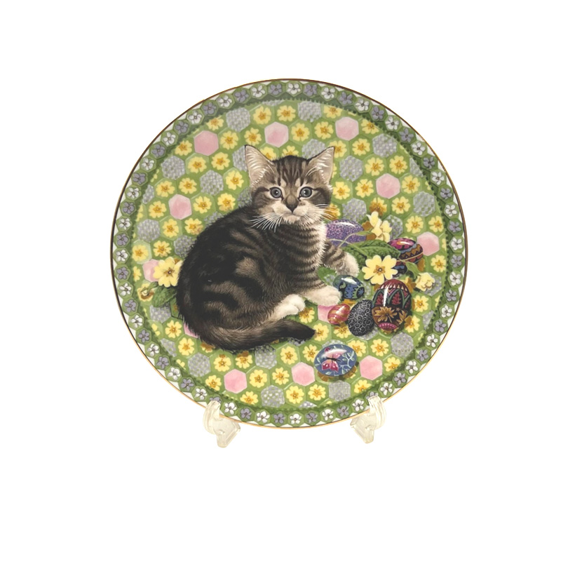 エインズレイ レズリー・アン・アイボリー猫の絵皿 Meet My Kittens 4月モルティーザーの画像