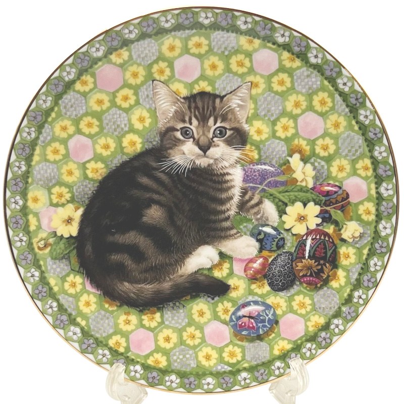 エインズレイ レズリー・アン・アイボリー猫の絵皿 Meet My Kittens 4月モルティーザーの画像