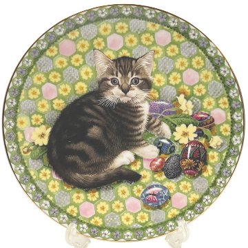 エインズレイ レズリー・アン・アイボリー猫の絵皿 Meet My Kittens 4月モルティーザーの画像