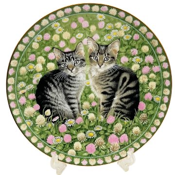 エインズレイ レズリー・アン・アイボリー猫の絵皿 Meet My Kittens 5月マペットとエミュの画像