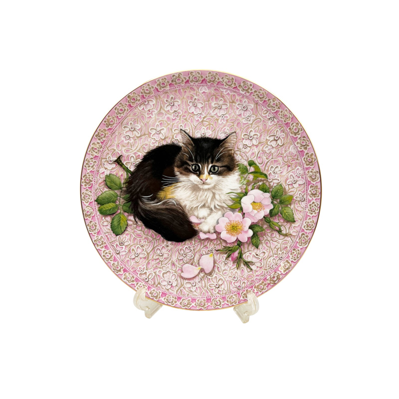 エインズレイ レズリー・アン・アイボリー猫の絵皿 Meet My Kittens 6月アグネッサの画像