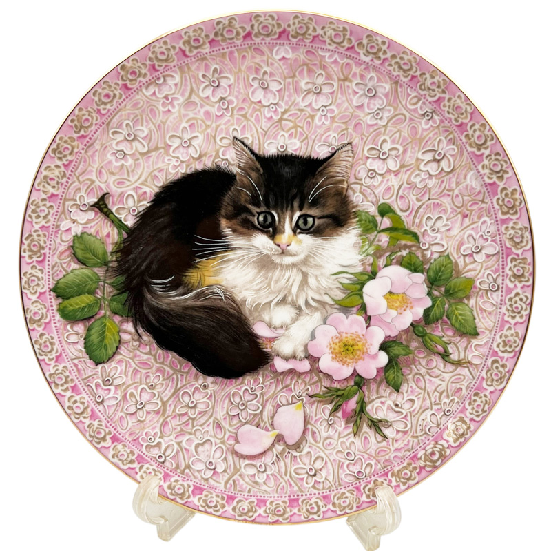 エインズレイ レズリー・アン・アイボリー猫の絵皿 Meet My Kittens 6月アグネッサの画像