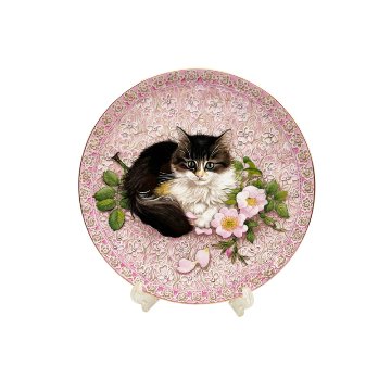 エインズレイ レズリー・アン・アイボリー猫の絵皿 Meet My Kittens 6月アグネッサの画像