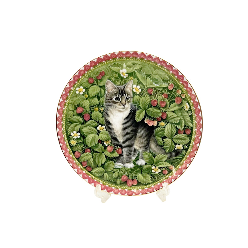 エインズレイ レズリー・アン・アイボリー猫の絵皿 Meet My Kittens 7月ジェマの画像