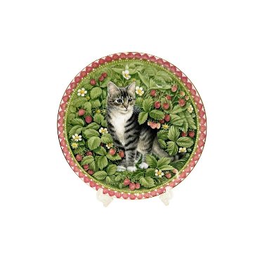 エインズレイ レズリー・アン・アイボリー猫の絵皿 Meet My Kittens 7月ジェマの画像