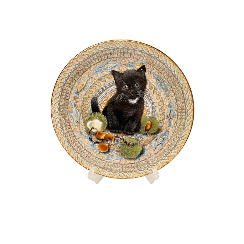 エインズレイ レズリー・アン・アイボリー猫の絵皿 Meet My Kittens 9月ガブリエルの画像