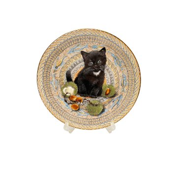 エインズレイ レズリー・アン・アイボリー猫の絵皿 Meet My Kittens 9月ガブリエルの画像
