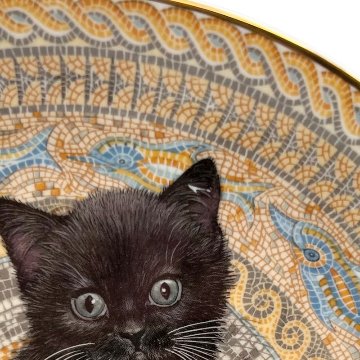 エインズレイ レズリー・アン・アイボリー猫の絵皿 Meet My Kittens 9月ガブリエルの画像