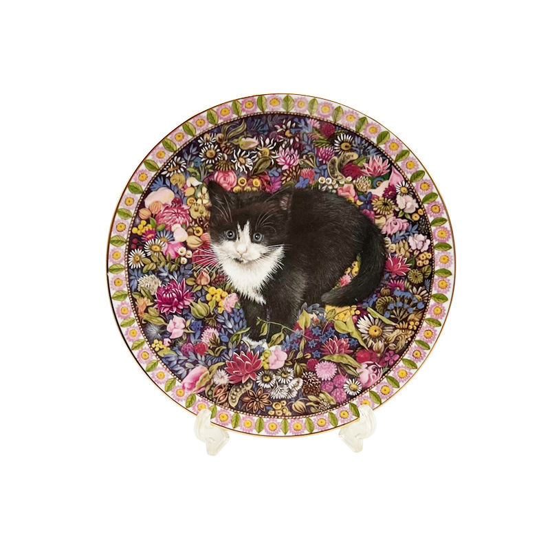 エインズレイ レズリー・アン・アイボリー猫の絵皿 Meet My Kittens 10月チェスタートンの画像