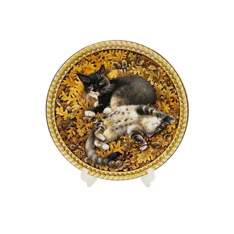 エインズレイ レズリー・アン・アイボリー猫の絵皿 Meet My Kittens 11月 オクトパシーとモトリーの画像