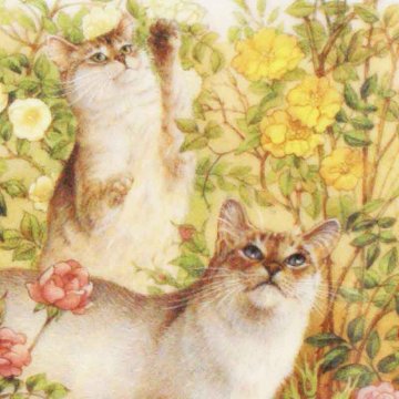レズリー・アン・アイボリー猫の絵皿 Lesley's Gallery of Cats NOON アールヌーボーの画像