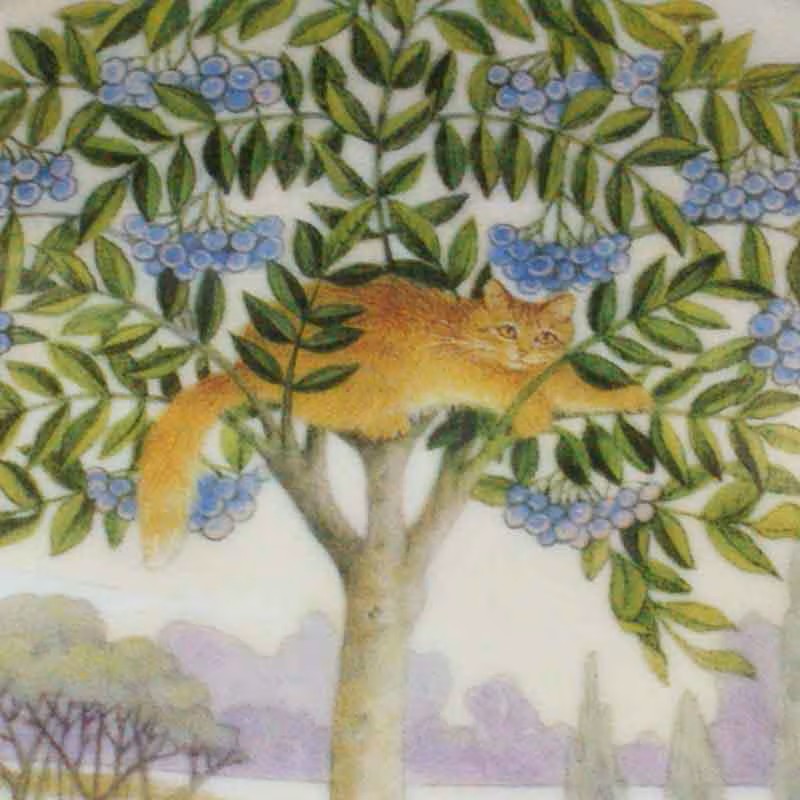 レズリー・アン・アイボリー猫の絵皿 Lesley's Gallery of Cats AFTERNOON アールヌーボーの画像