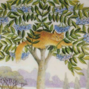 レズリー・アン・アイボリー猫の絵皿 Lesley's Gallery of Cats AFTERNOON アールヌーボーの画像