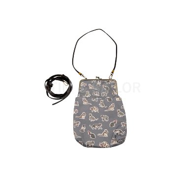 Ripple×LIBERTY　リバティの猫柄生地のがま口 2WAY ショルダーバッグ イエローの画像