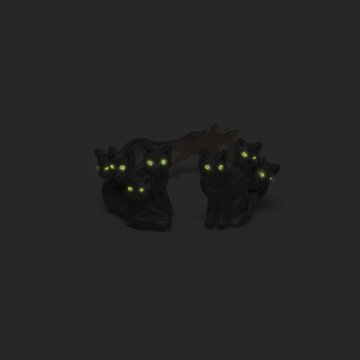 4F フィーアエフ　夜の集会シルバートーンの猫の指輪　光る目　フリーサイズ　日本製　真鍮の画像