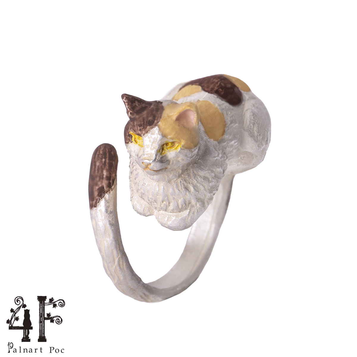 4F フィーアエフ　くつろぎリング　三毛猫の指輪　日本製の画像