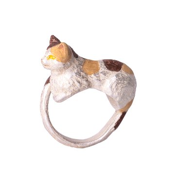 4F フィーアエフ　くつろぎリング　三毛猫の指輪　日本製の画像