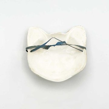 陶器製の猫顔マスク キジ白猫　ウォールアート おそらく1980年代の日本製の画像