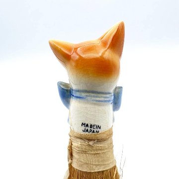 <珍品>ヴィンテージ　猫型ハーフドールブラシミニほうき　1930年代頃　日本製の画像