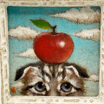 スコティッシュホールドのウィリアム・テル　高橋幸恵　ミニアチュール絵画　Yukie Takahashi の画像