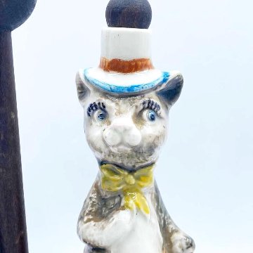イタリア製　猫と犬型のワイン・リカーボトル Barsottini Vino Rosso 専用台付 レアの画像