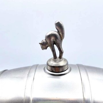 BM Norway ピューター製　猫型コルクキャップのついたミニ樽 デキャンタ 6カップ付 <レア>の画像