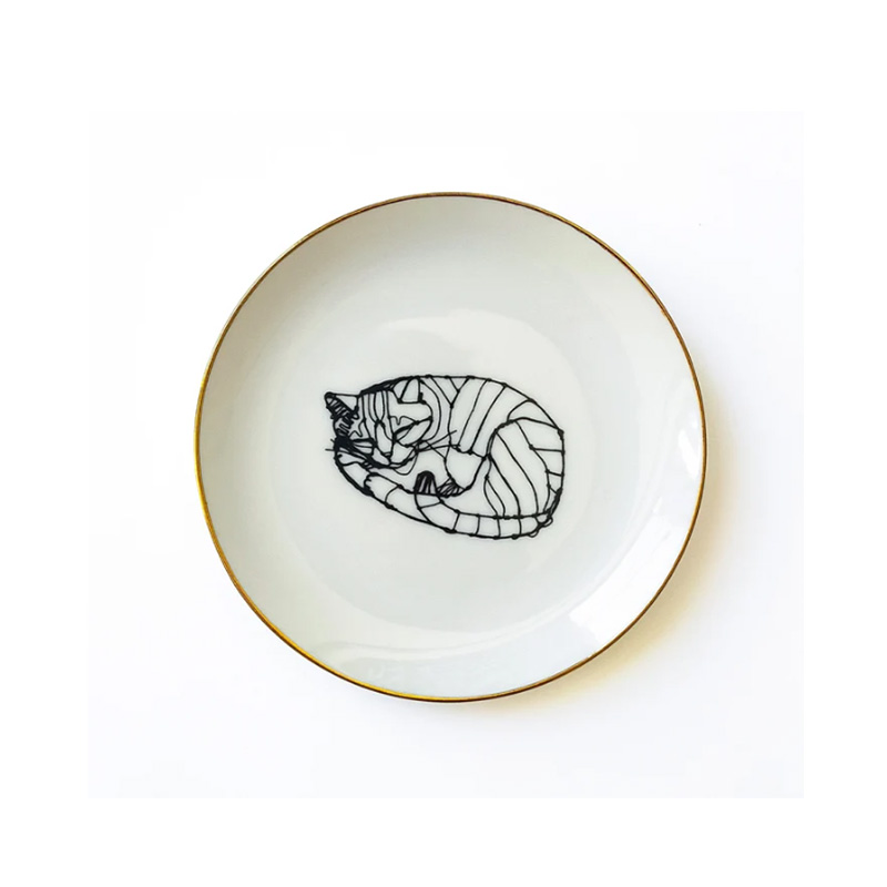 ＋HAyU 猫柄 美濃焼 小皿 Mino Ware Collection 日本製 小川学 ワイヤーアートの画像