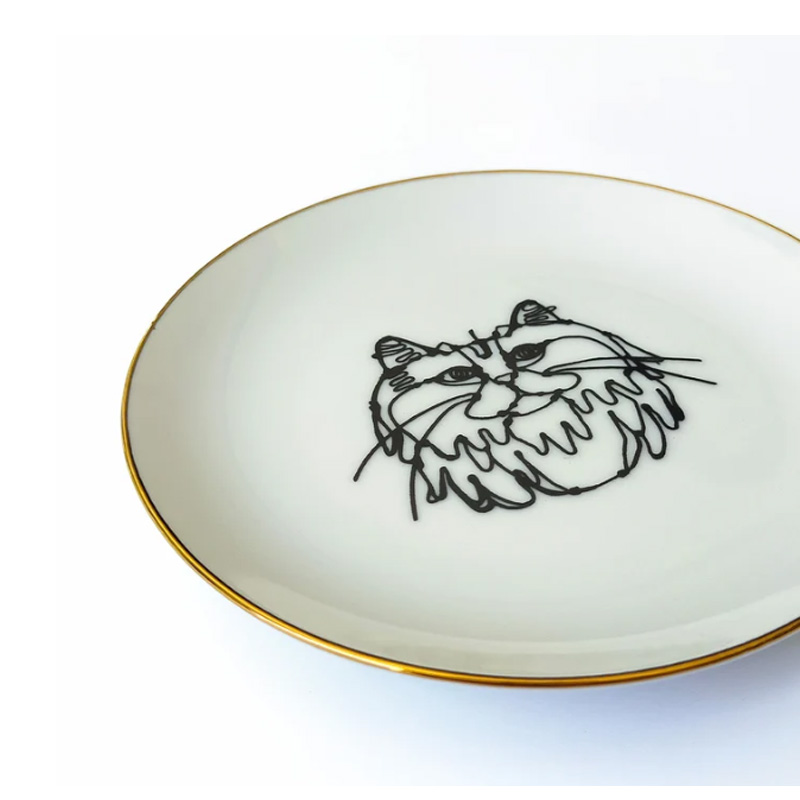 ＋HAyU 猫柄 美濃焼 小皿 Mino Ware Collection 日本製 小川学 ワイヤーアートの画像