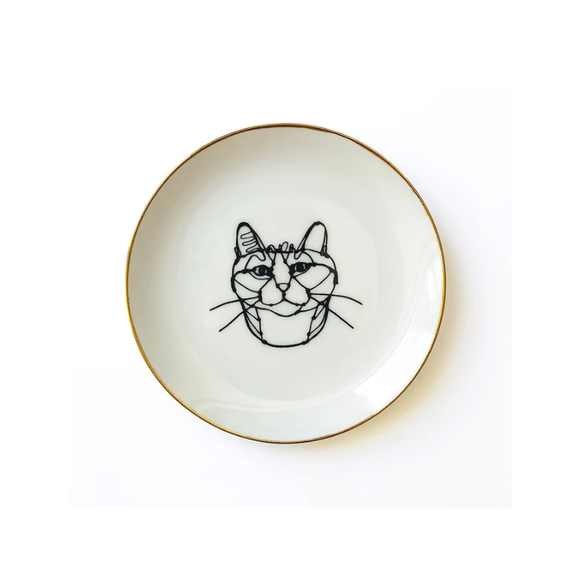 ＋HAyU 猫柄 美濃焼 小皿 Mino Ware Collection 日本製 小川学 ワイヤーアートの画像