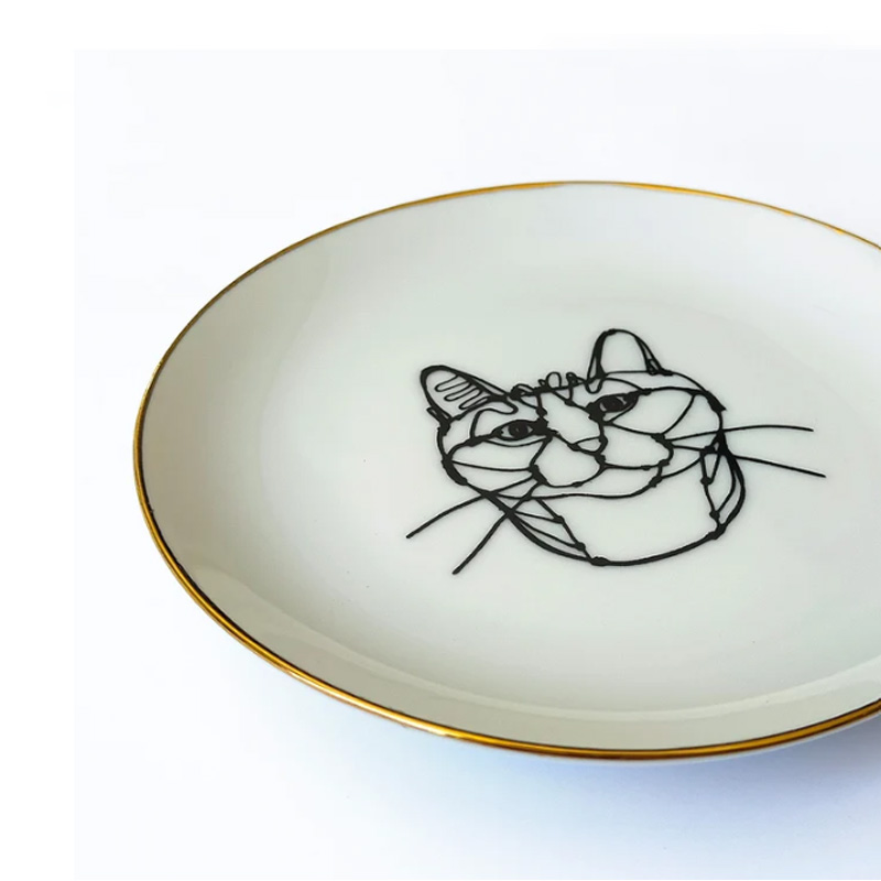 ＋HAyU 猫柄 美濃焼 小皿 Mino Ware Collection 日本製 小川学 ワイヤーアートの画像