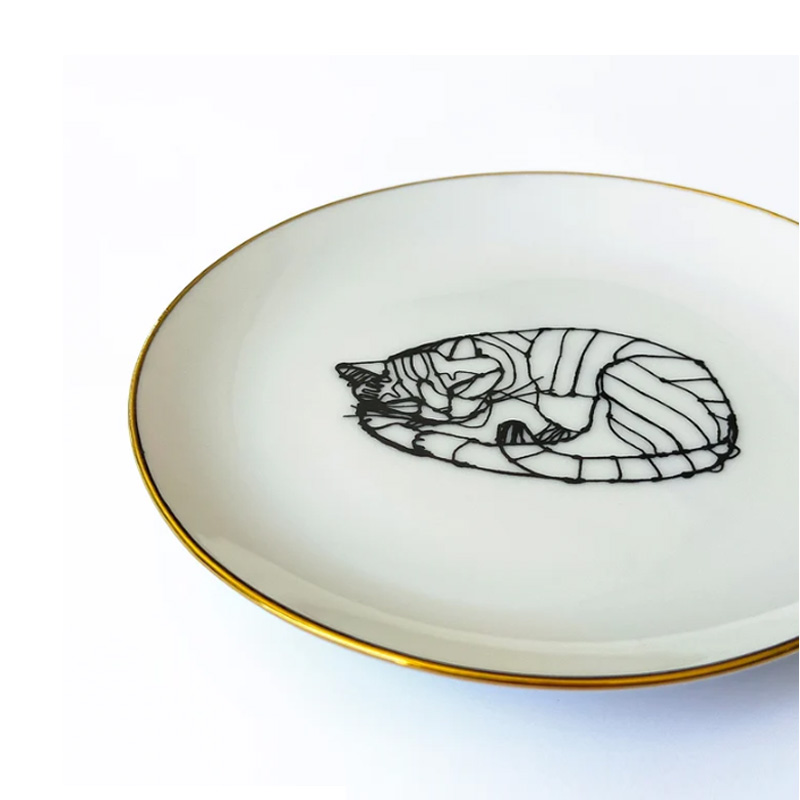 ＋HAyU 猫柄 美濃焼 小皿 Mino Ware Collection 日本製 小川学 ワイヤーアートの画像
