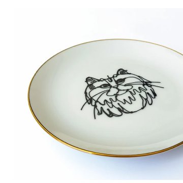 ＋HAyU 猫柄 美濃焼 小皿 Mino Ware Collection 日本製 小川学 ワイヤーアートの画像