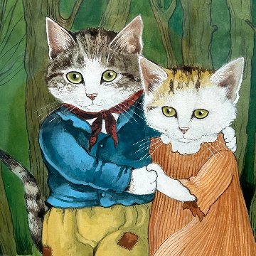 スーザンハーバート Susan Herbert ヘンゼルとグレーテル　サイン入り水彩原画 額装済の画像