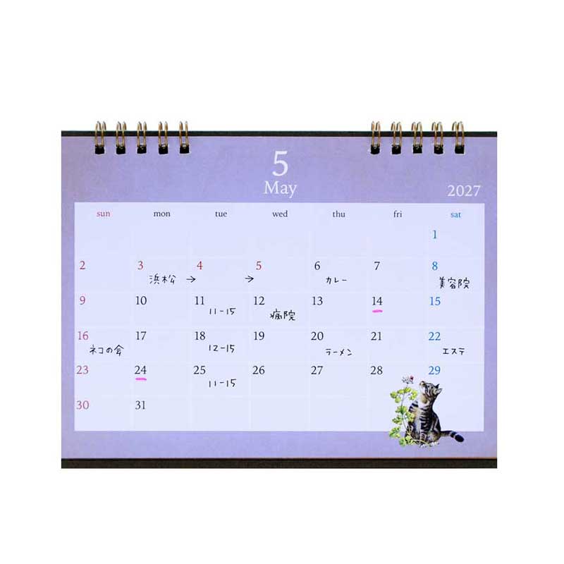 2027年カレンダー アイボリーキャッツ IVORY CATS 卓上カレンダー　ディアカーズの画像