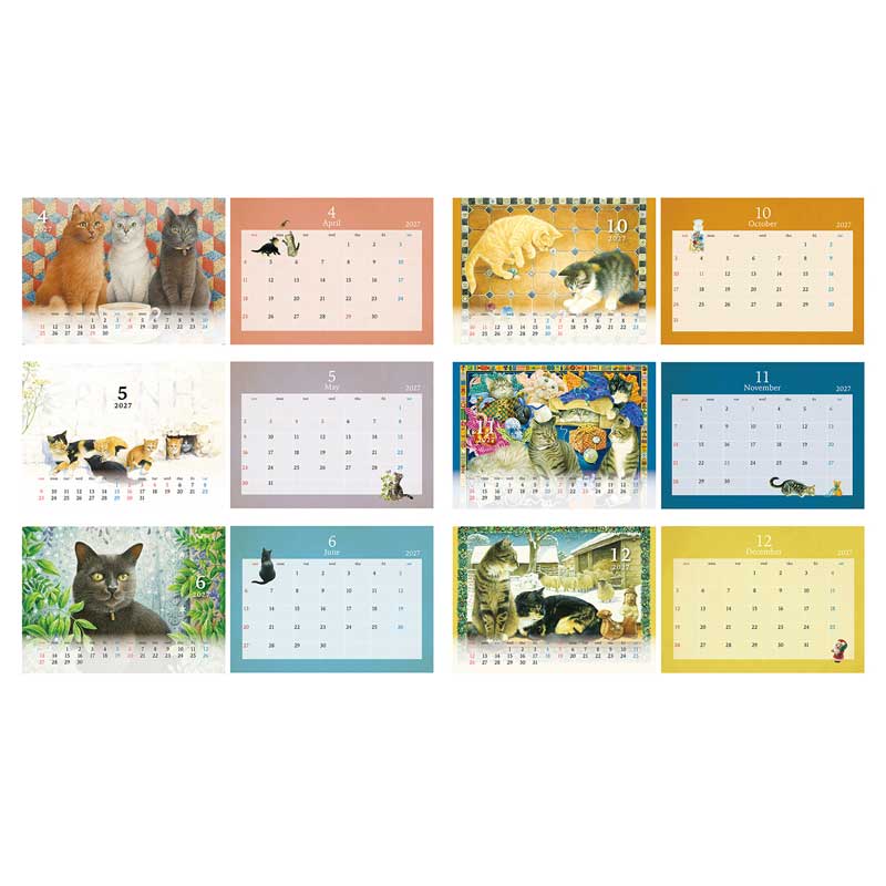 2027年カレンダー アイボリーキャッツ IVORY CATS 卓上カレンダー　ディアカーズの画像
