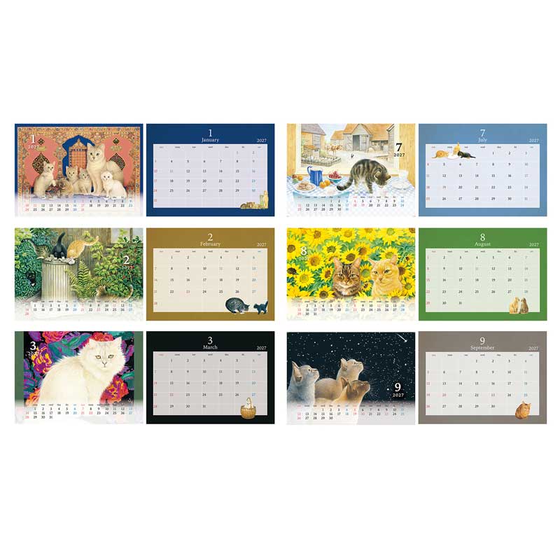 2027年カレンダー アイボリーキャッツ IVORY CATS 卓上カレンダー　ディアカーズの画像