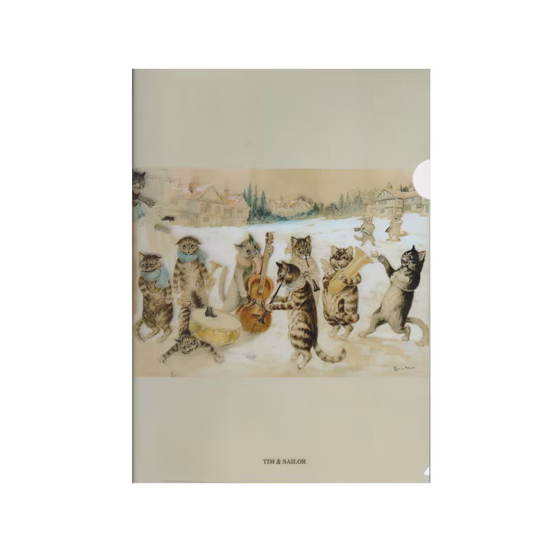 Louis Wain "Carol Singing Cats" クリアファイル A4サイズ TIM & SAILORオリジナルの画像