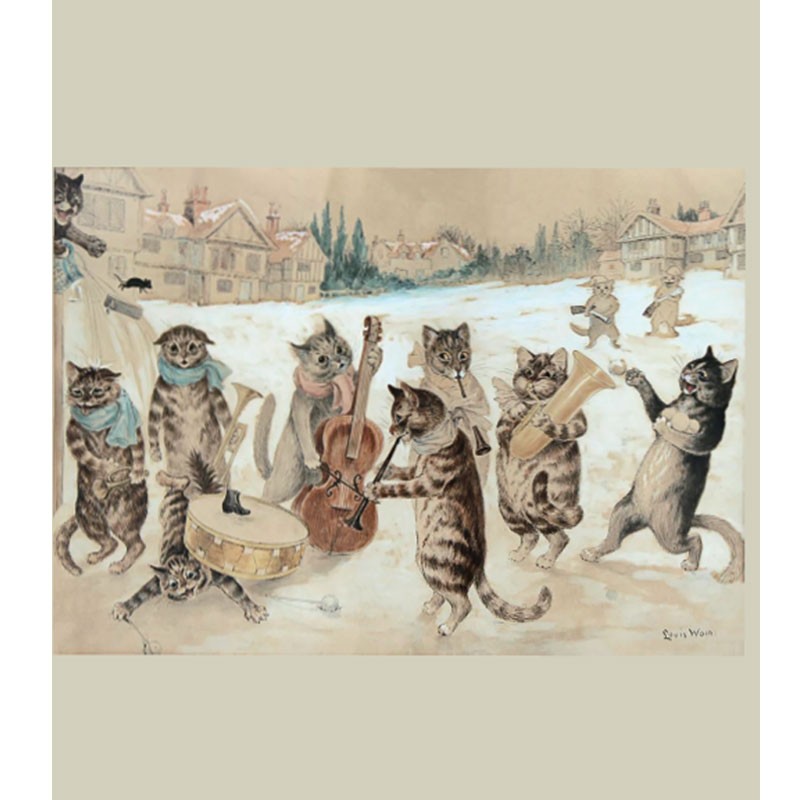 Louis Wain "Carol Singing Cats" クリアファイル A4サイズ TIM & SAILORオリジナルの画像