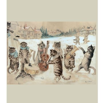 Louis Wain "Carol Singing Cats" クリアファイル A4サイズ TIM & SAILORオリジナルの画像