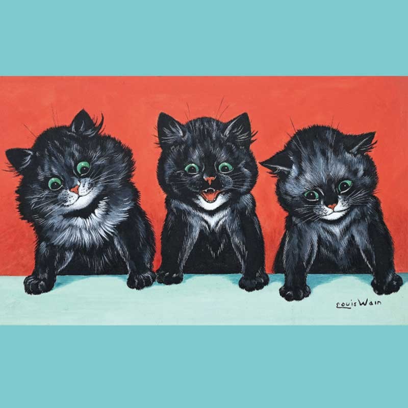 Louis Wain ”There is luck in odd numbers" クリアファイル A4サイズ TIM & SAILORオリジナルの画像