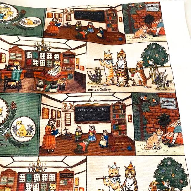 Yanaka Red House Button Galleryオリジナル猫のイラスト生地の画像
