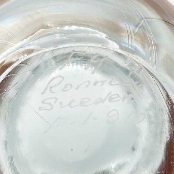 FMコンストグラス　猫型ガラスアート　Ronneby Swedenの画像