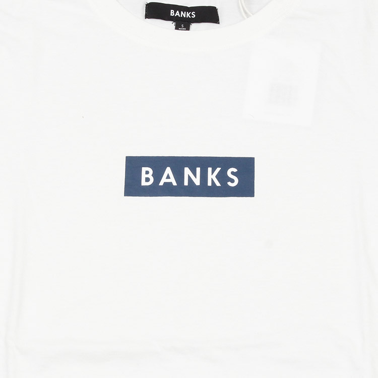BANKS / バンクス カットソー ワンポイントロゴ  ホワイト サーフ画像