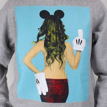 NOCOMMENTPARIS ノーコメントパリ フランス グレー パーカー プルオーバー プリント ミッキー 【国内正規品】の画像