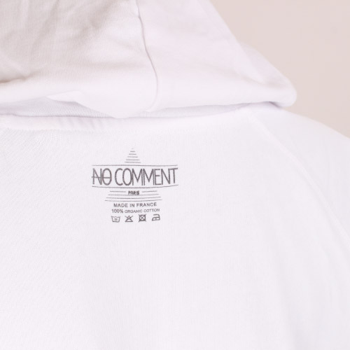 NOCOMMENTPARIS ノーコメントパリ フランス ホワイト パーカー プルオーバー プリント mono logo 【国内正規品】画像