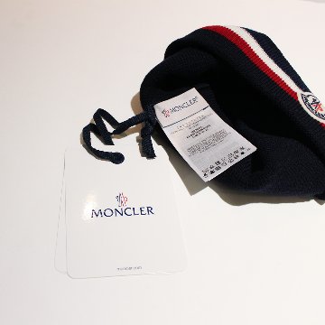 MONCLER モンクレール ニットキャップ ワッペン トリコロール ニットキャップ ネイビー 742画像