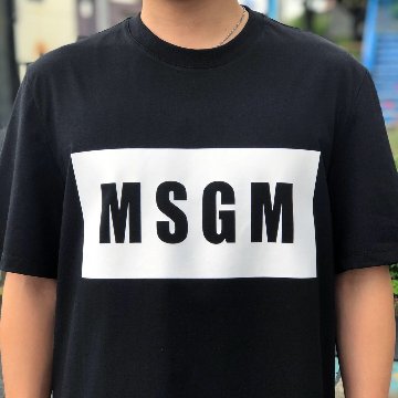 MSGM エムエスジーエム 半袖Tシャツ メンズ ボックスロゴ ブラック 2640MM67 画像