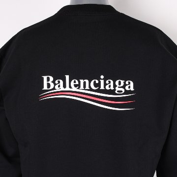 BALENCIAGA バレンシアガ ブラック black ロゴ プリント スウェット トレーナー 583258-TBV14 目玉商品画像